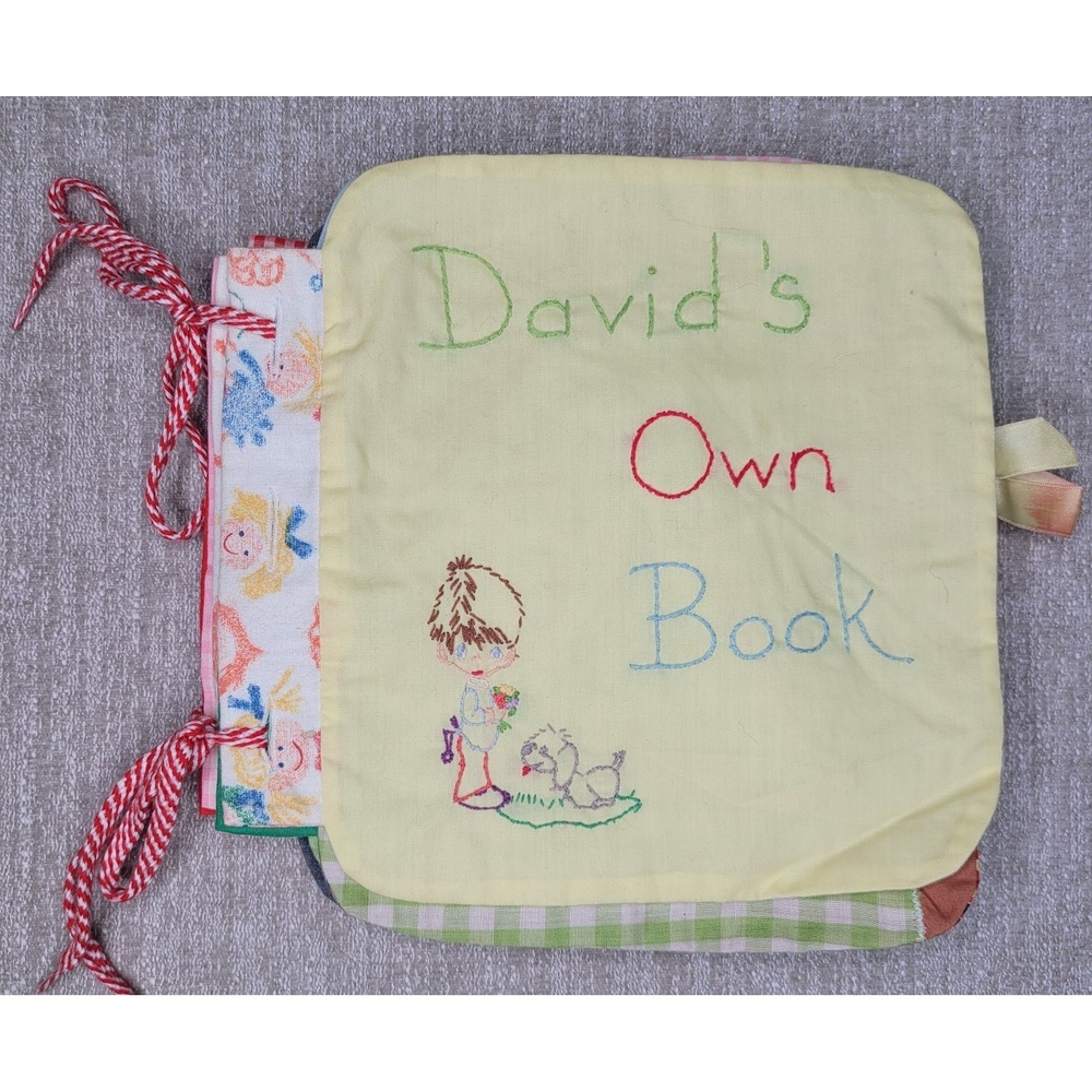VTG Handmade‎ Cloth Picture Book Embroidered Mod Granny Elephant Duck